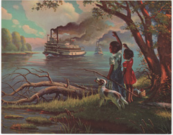 Bon Voyage Mississippi steamboats, black children